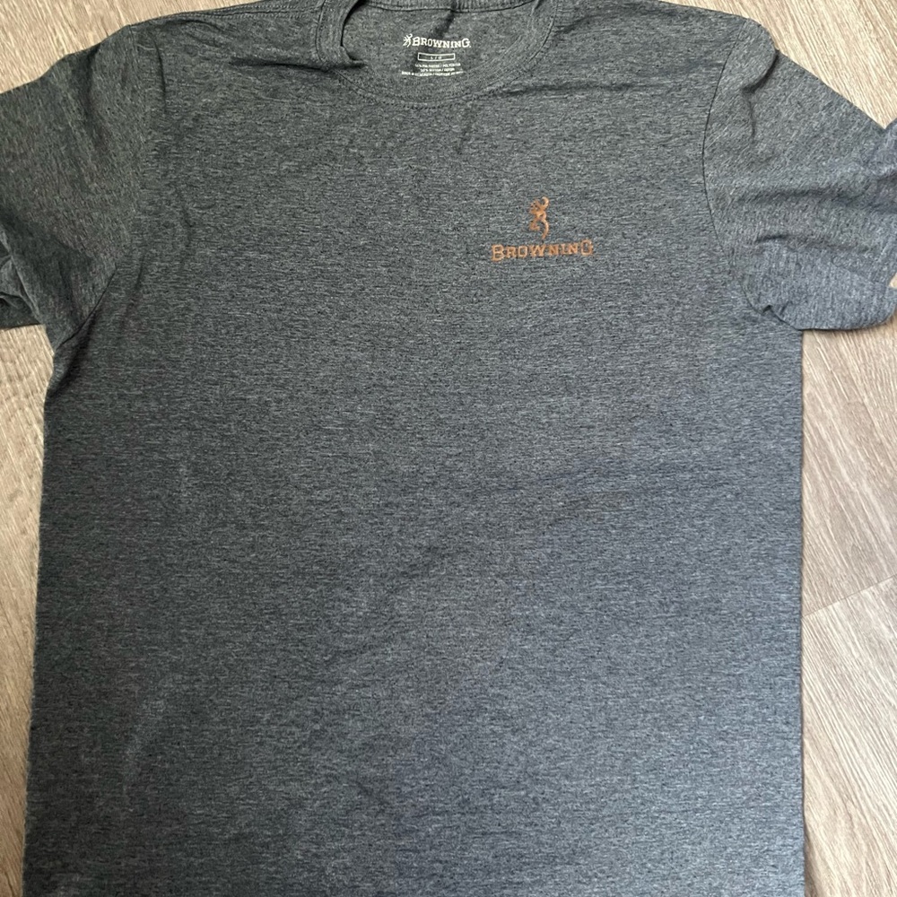 Browning Men's Charcoal Tee with Brown Logo